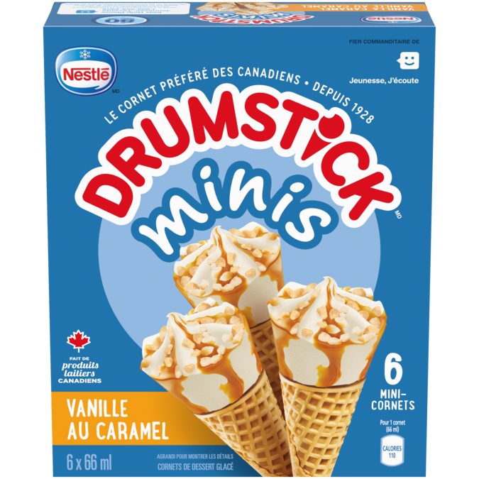 Minis Vanilla Caramel Cones 6 x 66 ml