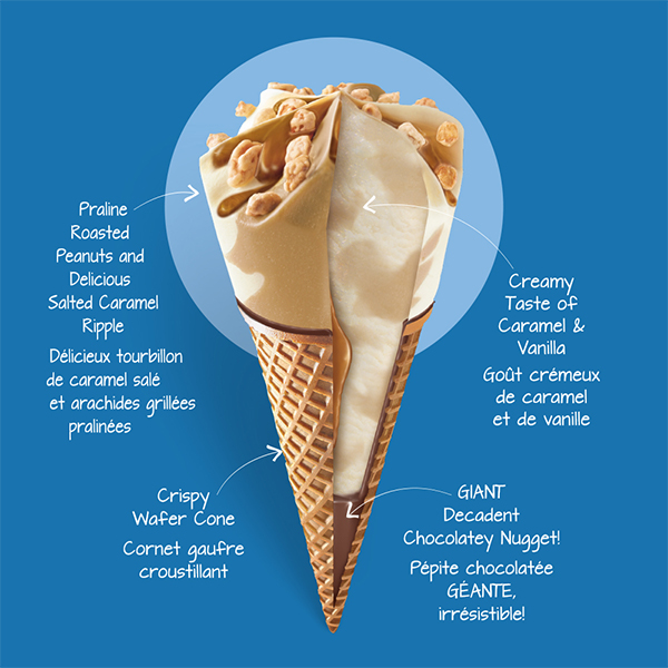 DRUMSTICK Sweet N' Salty Caramel Sundae Cones back