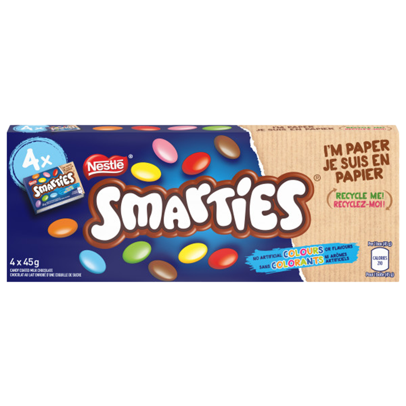 SMARTIES candy coated milk chocolate Multipack, 4 x 45 g