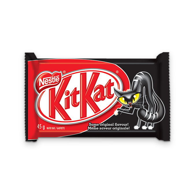 KIT KAT Chocolate Bar in a Halloween themed package, 45 grams.