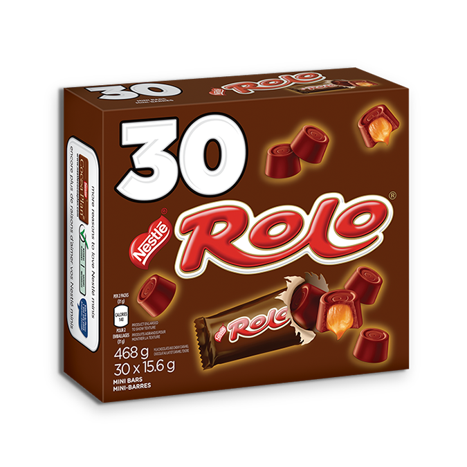 ROLO juniors multipack, 30 count, 30 x 15.6 gram mini bars.