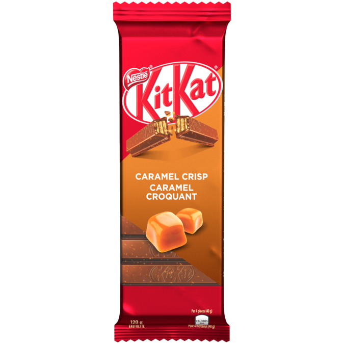 KIT KAT Chocolate Caramel Crisp, 120 grams.