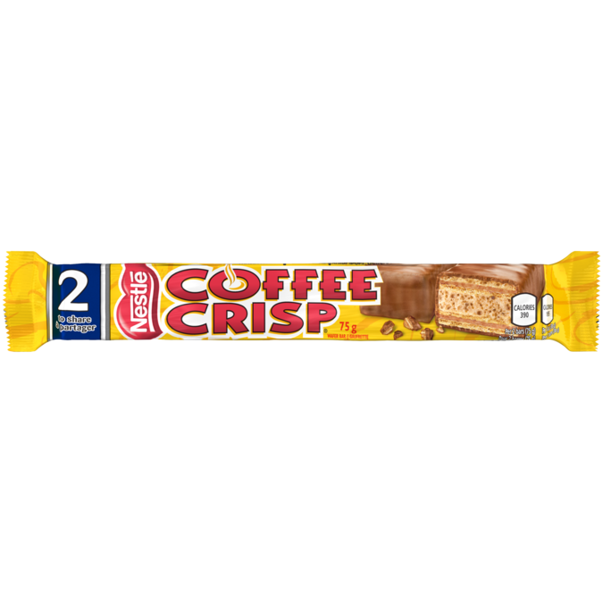 COFFEE CRISP Chocolate, Share Pack, 75 grams.