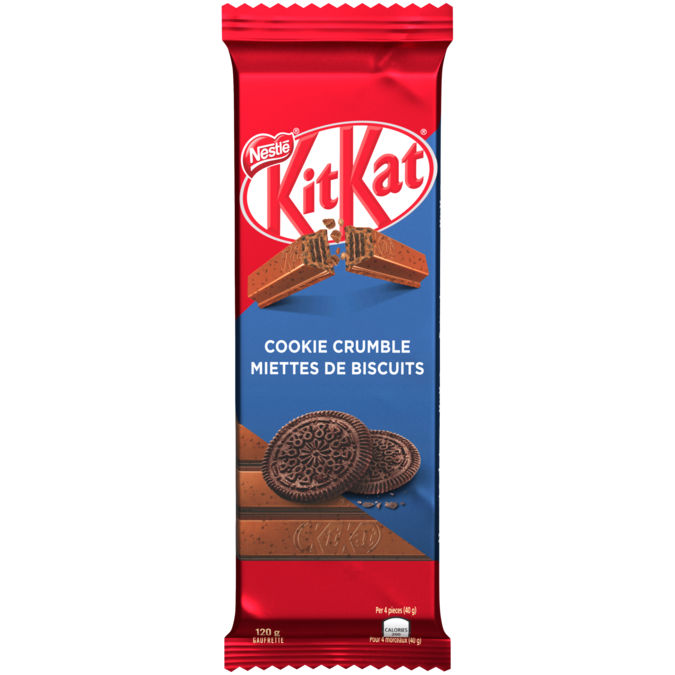 KIT KAT Cookie Crumble Wafer Chocolate Bar, 120 grams.