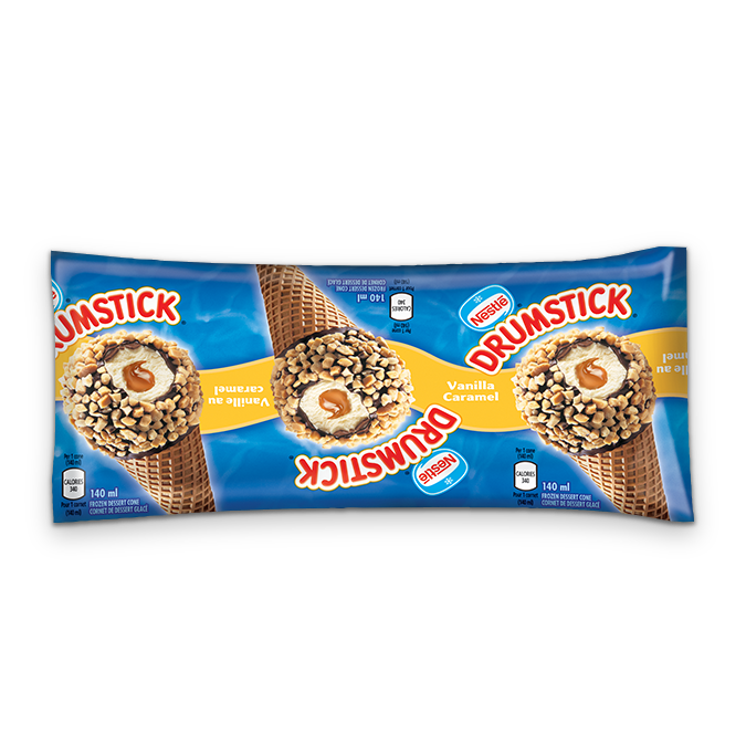 DRUMSTICK Vanilla Caramel Frozen Desert Cone, 140 ml.