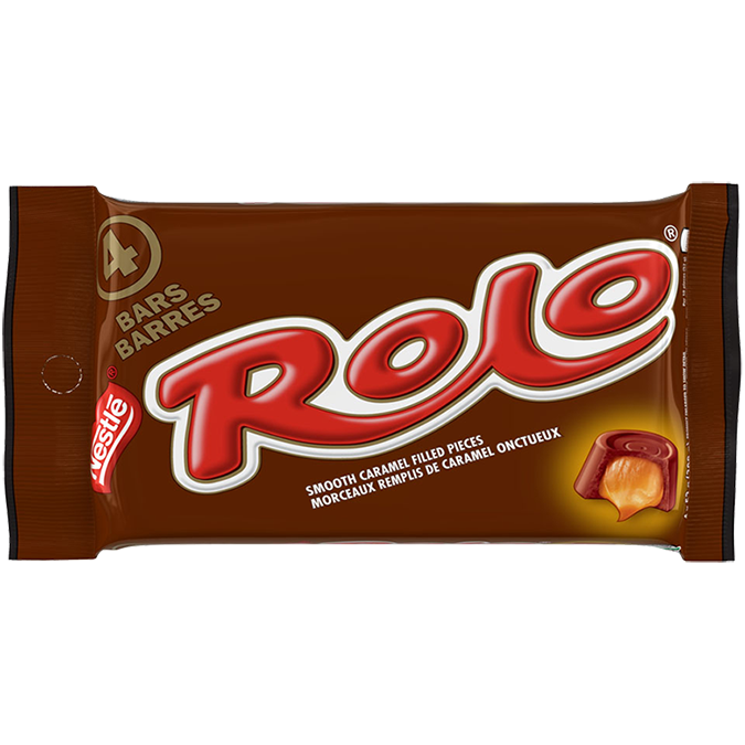 ROLO, 4 x 52 g. Four delicious rolls of chocolate filled with smooth caramel.