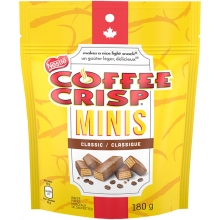 NESTLE COFFEE CRISP, Chocolate Minis, sachet refermable, 180 grammes.