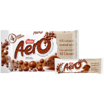 Chocolat au lait AERO, conditionnement multiple, 4 portions de 42 grammes. 100% de cacao issu de sources durables.