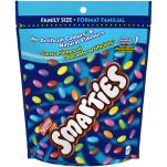 Chocolat au lait enrobé de bonbons SMARTIES, sachet refermable, 400 grammes.
